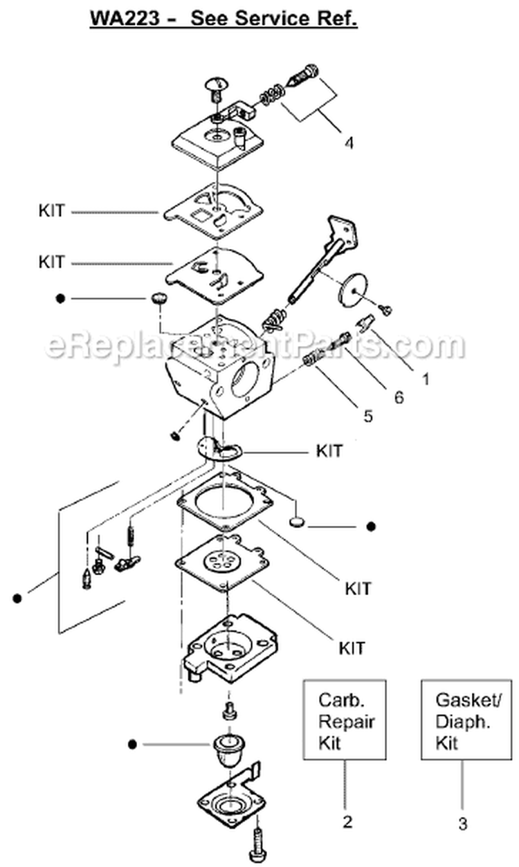 Page B Diagram and Parts List for XT200 Type 3 Weed Eater Trimmer